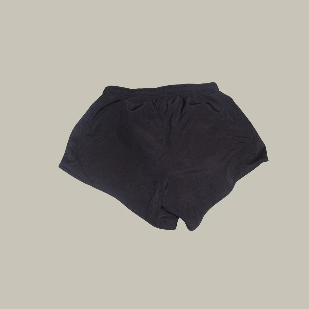 Nike Dri-FIT Running Shorts Black white Swoosh Athletic Gym Shorts kids Medium